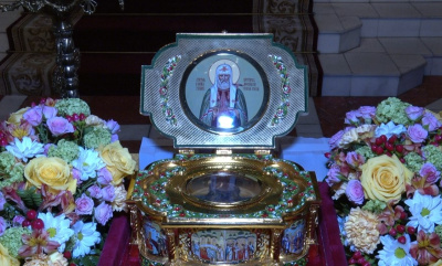 Состоялась встреча ковчега с мощами святителя Тихона