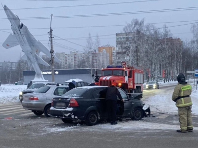 Авария с двумя легковыми автомобилями в Белозёрском  