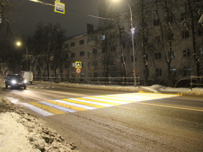 Проекционная подсветка пешеходных переходов в Егорьевске  