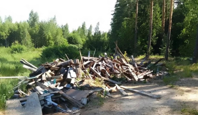 На землях государственного лесного фонда Егорьевского лесничества убирают несанкционированные навалы мусора