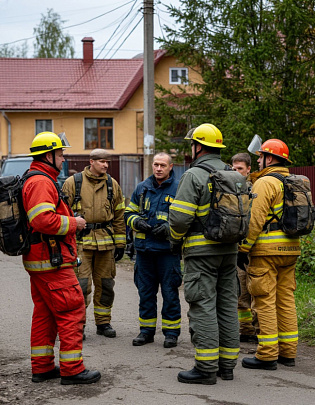 В Белоомуте спасатели напомнили о пожарной безопасности местным жителям